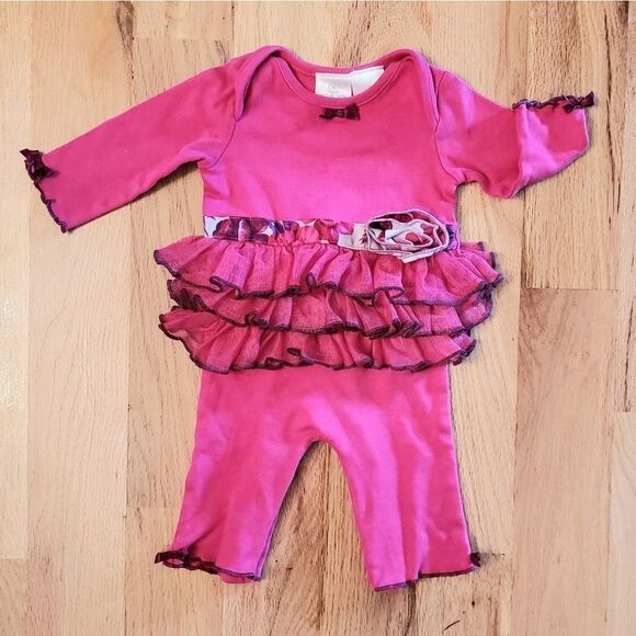 FAO Swartz Tutu Ruffle Hot Pink Romper - Picture 4 of 6